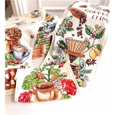 Полотенце из микрофибры "Coffee Time" с атласной каймой 25*50 см.