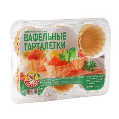 Вафельные тарталетки, 24 шт., 48 г