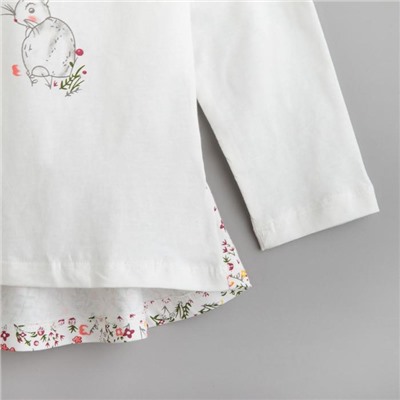 Джемпер для девочки MINAKU Pretty garden, рост 86-92 см, белый