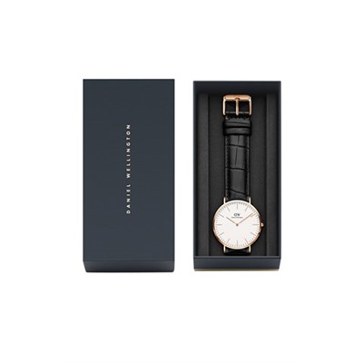 Reloj de cuarzo de piel y chapado en oro rosa Classic Reading