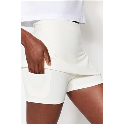 Ecru Reflector Printed 2 -Layer Short Wilds Tennis Thinting Sports Sport Short юбка Thmss23sr00013