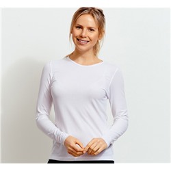 Футболка женская с длинным рукавом белая (стрейч) SALE