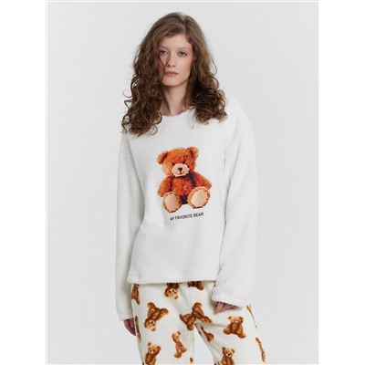 Пижама женская плюшевая с надписью "My favorite bear"