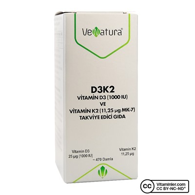 Venatura Витамин D3 K2 (Менахинон 7) Капли 20 мл
