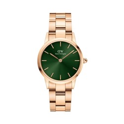 Reloj de cuarzo de acero Iconic Link - 28 mm - Rosa dorado y verde