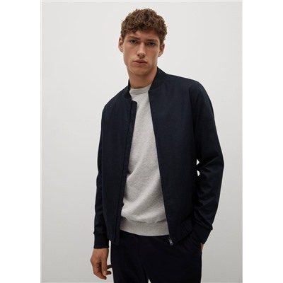 Chaqueta bomber lino tencel -  Hombre | MANGO OUTLET España