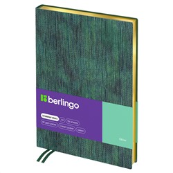 Ежедневник недатированный, А5, 136л., кожзам, Berlingo "Glow", зол. срез, зеленый