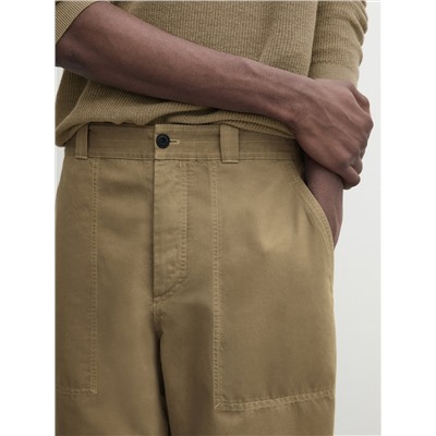 Pantalón con algodón y lino relaxed fit