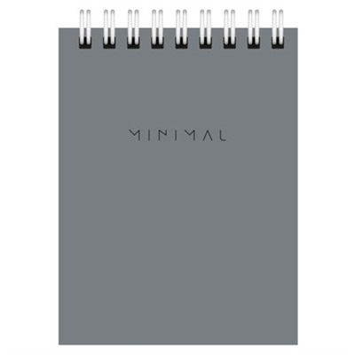 Блокнот МАЛЫЙ ФОРМАТ А7 75х105 мм, 40 л., гребень, картон, клетка, BRAUBERG "Minimal Classic", 116430