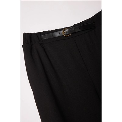 Черный ремень подробный Wideleg/Широкие штаны Twoss25pl00059