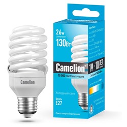 Нарушена упаковка.   Энергосберегающая лампа E27 26W 4200К (белый) T2 Camelion  (10588) LH26-FS-T2-M/842/E27