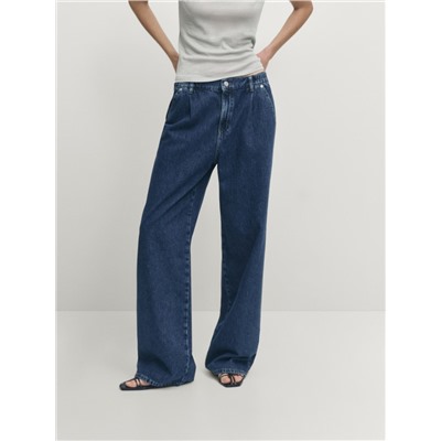 Jeans mid wash jogger wide leg