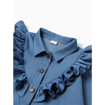 Платье для девочки MINAKU: Jeans collection, цвет голубой, рост 164 см