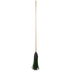 Метла OfficeClean, синтетическая, для улицы, круглая, 3 кольца, щетина 30см, с дерев. черенком 120см