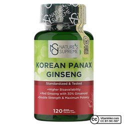 Nature's Supreme Korean Panax Ginseng 120 капсул