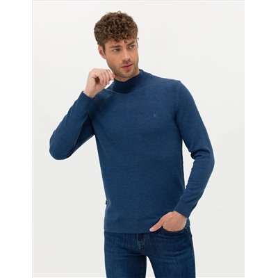 Indigo Melanj Slim Fit Half Fisherman воротник Основной вязаный свитер