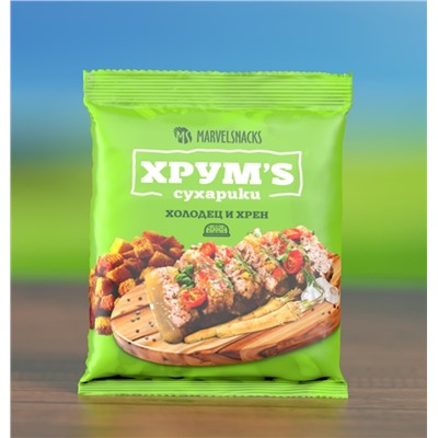 Сухарики "ХРУМ`S" со вкусом холодца и хрена, 100 г