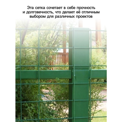 Сетка сварная с ПВХ покрытием 0,5 х 10 м, ячейка 50 х 50 мм, d=1 мм, металл, "Greengo"