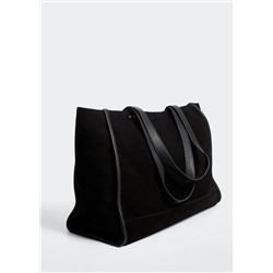 Bolso shopper piel -  Mujer | MANGO OUTLET España