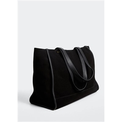 Bolso shopper piel -  Mujer | MANGO OUTLET España