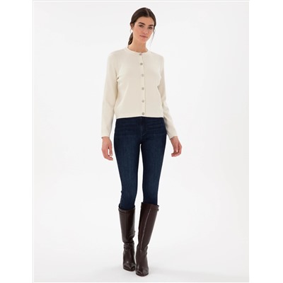 Ecru Slim Fit Nititual Cardigan