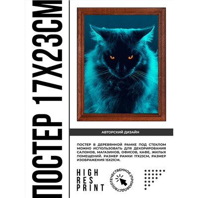 POSV-0416 Постер в рамке 17x23см Длинношёрстный кот