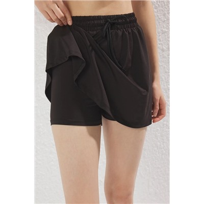 Черный 2 слой короткие короткие спортивные юбки THMSS25SR00000