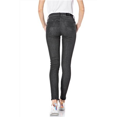 Vaquero skinny fit de tiro alto Luzien - Gris oscuro