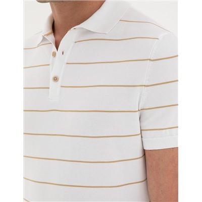 Brown Slim Fit Button с воротником поло