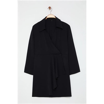 Black Cruve, закрываясь за гибким тканым платьем A-Big Big Size TBBAW25AH00094