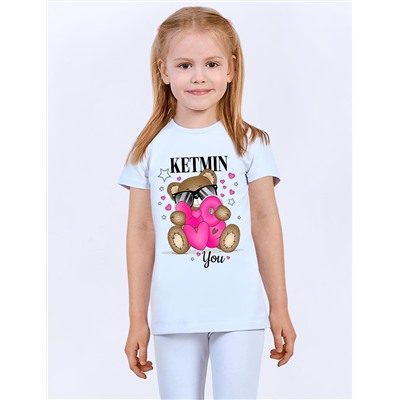 Футболка для девочки KETMIN МИШКА LOVE цв.Белый/Фукси