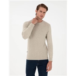 Свитер велосипедного воротника Sand Melanj Slim Fit
