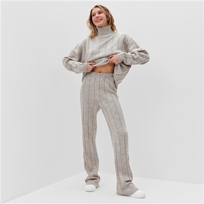 Костюм женский (джемпер+брюки) MINAKU:Knitwear collection цвет капучино, р-р 50-52