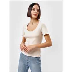 Футболка женская regular fit в светло-бежевом цвете