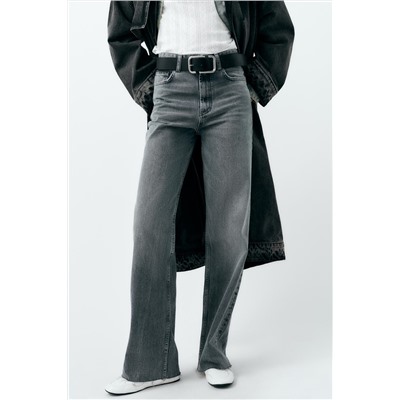 JEANS TRF WIDE LEG TIRO ALTO