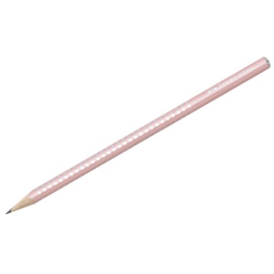 Карандаш ч/г Faber-Castell "Sparkle" B, трехгран., заточен., нежный розовый или жемчужный мятный