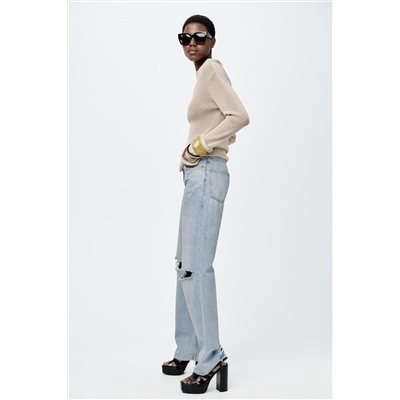 JEANS ZW COLLECTION WIDE LEG TIRO ALTO ROTOS