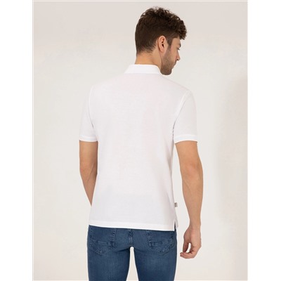 Белый обычный посадка Polo Yaka Basic t -For