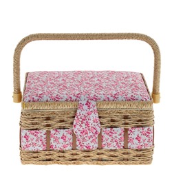 Шкатулка для рукоделия (с подносом и набором для шитья), L28 W18 H13 см