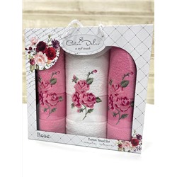 Набор махровых полотенец Турция Cotton Delux 3 предмета / Расцветки в ассортименте