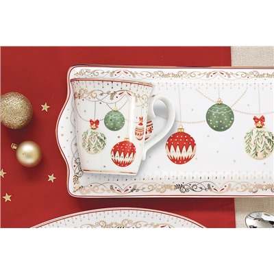 Кружка, 275 мл, фарфор P, белая, Новогодние шары, Christmas Eve, 63192