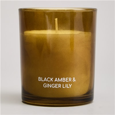 НАБОР АРОМАТИЧЕСКИЙ "LUXURY" СВЕЧА В СТАКАНЕ 6*7,5 СМ И ДИФФУЗОР 70 МЛ BLACK AMBER&GINGER LILY