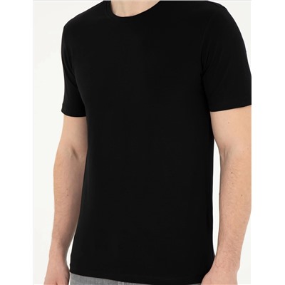 Black Slim Fit Basic T -For