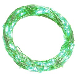 Электрогирлянда (60 зелёных LED, 1 реж свеч,серебр шнур, 1 W), L600 W0,1 H0,2 см, 3хAA)