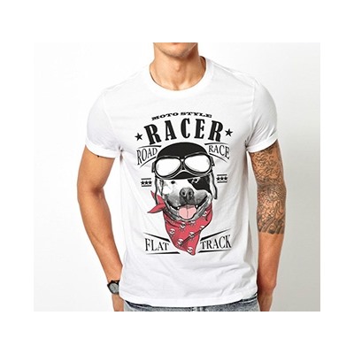 Футболка "Racer moto style" с собакой
