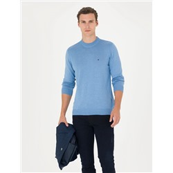 Blue Melanj Slim Fit Half Fisherman воротник основной трикотаж казах