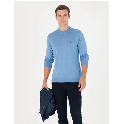Blue Melanj Slim Fit Half Fisherman воротник основной трикотаж казах
