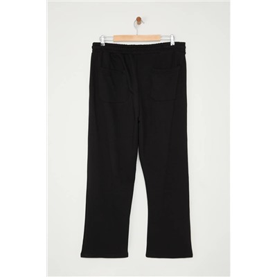 Black Straight Fit Базовый большой спортивный костюм Six Tmnaw25aj00007