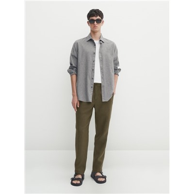 Camisa algodón pata de gallo slim fit