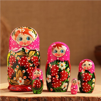 Матрёшка 5-ти кукольная "Катя" ягоды , 12-13 см, ручная роспись.